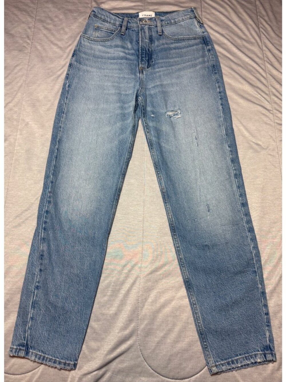 Frame Denim Le High Straight Jeans Demarco HNTTL14 Light Blue Wash Size 26